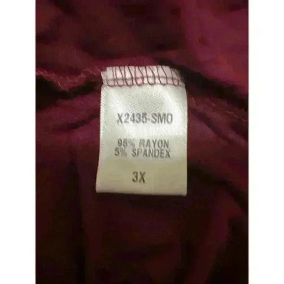 Loveappella Plus Size Cross Strap Pullover Top Burgundy NWT Size 3X - Picture 6 of 7